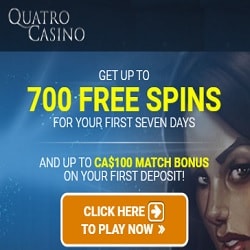 quatro casino - 700 free spins over 7 days